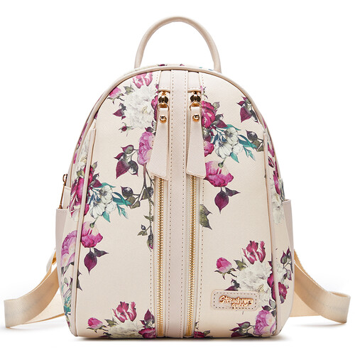 CANDY BACKPACK - FLORAL BL, BEIGE